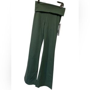 NWT Alo Yoga softsculpt fold over flare leggings CLOVER GREEN Size S